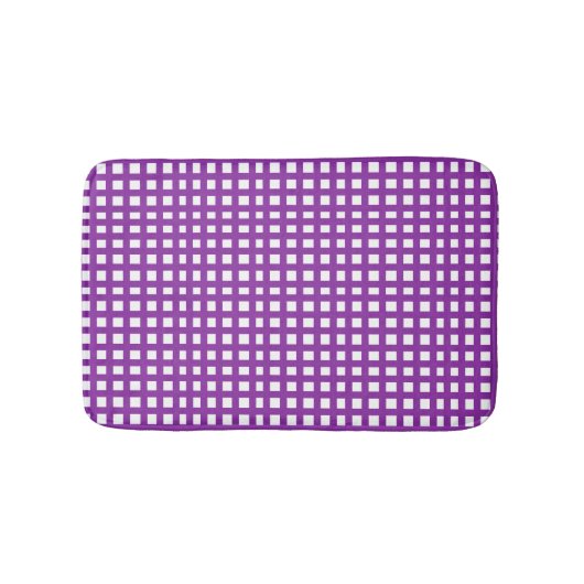 紫色の正方形メッシュグリッド バスマット (正面)