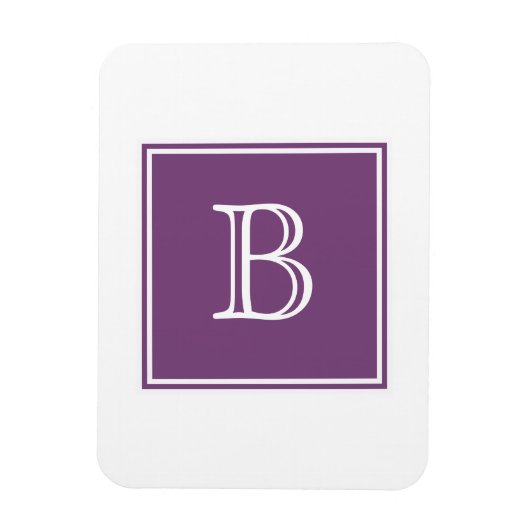 紫色の正方形モノグラムフレキシ磁石 マグネット (縦)