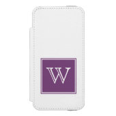 紫色の正方形モノグラム INCIPIO iPhoneウォレットケース (フォリオ 正面)
