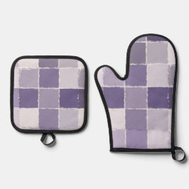 紫色の正方形 鍋つかみ&鍋敷きセット