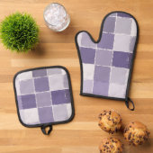 紫色の正方形 鍋つかみ&鍋敷きセット (トップダウン)