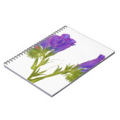 紫色の毒蛇のbugloss (echiumのplantagineum) ノートブック (左側)