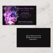 紫色の毛の蝶女性名刺 名刺 (正面/裏面)