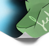 紫色の毛色の猫の少女（ヘッドフォン付き） ポスター (角)