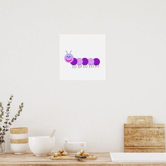 紫色の毛虫 ポスター (キッチン)