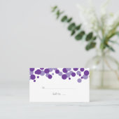 紫色の気泡パターン結婚の座席表 プレイスカード (スタンド正面)