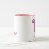 紫色の気管支索恐竜 ツートーンマグカップ (中央)