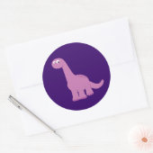紫色の気管支索恐竜 ラウンドシール (封筒)