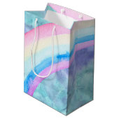 紫色の水のユニコーンの夢 ミディアムペーパーバッグ (裏面アングル)