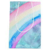 紫色の水のユニコーンの夢 ミディアムペーパーバッグ (裏面)