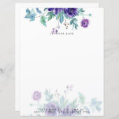 紫色の水の色のアネモン文パーソナライズされた具 (正面/裏面)