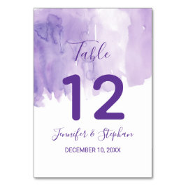 紫色の水の色のスプラッシュテーブル番号 テーブルナンバー