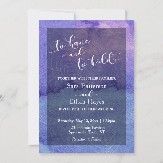 紫色の水の色のマンダラ持っていて、保持する 招待状 (正面)