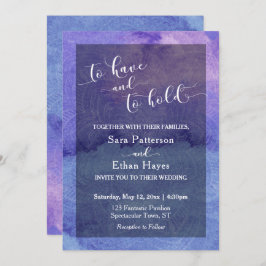 紫色の水の色のマンダラ持っていて、保持する 招待状