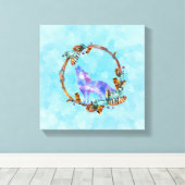 紫色の水の色ウルフとボホリース キャンバスプリント (インサイチュ (ウッドフロア))