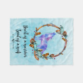 紫色の水の色ウルフとボホリース フリースブランケット (正面(横))