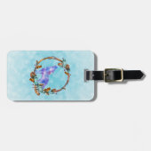 紫色の水の色ウルフとボホリース ラゲッジタグ (正面横)