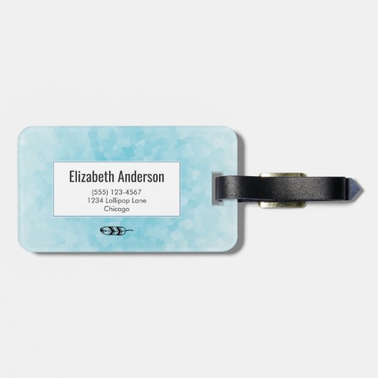 紫色の水の色ウルフとボホリース ラゲッジタグ (裏面横)