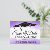 紫色の水の色クラス懇親会日付の保存 ポストカード (スタンド正面)