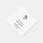 紫色の水の色コーンフラワーWIldflower 結婚's スタンダードカクテルナプキン (角)