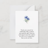 紫色の水の色コーンフラワーWIldflower 結婚's ノートカード (裏面)