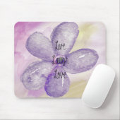 紫色の水の色ライブ、笑い、愛の花 マウスパッド (マウス)