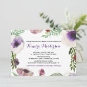 紫色の水の色Anemoneブライダルシャワー招待 招待状 (スタンド正面)