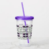 紫色の水カラーフローラ追加文字 アクリルタンブラー (左)