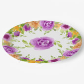 紫色の水カラー開花フローラ ペーパープレート (アングル)