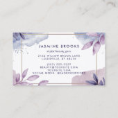 紫色の水カラー離れ金ゴールドフレーム 名刺 (裏面)