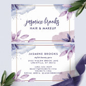 紫色の水カラー離れ金ゴールドフレーム 名刺