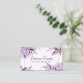紫色の水カラー離れ金ゴールドフレーム 名刺 (スタンド正面)