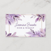 紫色の水カラー離れ金ゴールドフレーム 名刺 (正面)