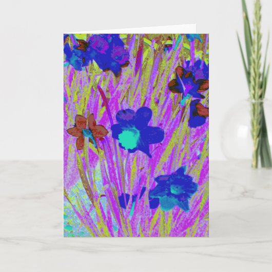 『紫色の水仙』のグリーティ空白のングカード カード (正面)
