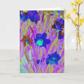 『紫色の水仙』のグリーティ空白のングカード カード (黄色い花)