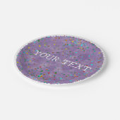 紫色の水彩と紙吹雪デコールカスタム ペーパープレート (アングル)