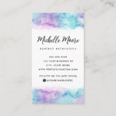 紫色の水彩の垂直カスタムロゴ 名刺 (正面)