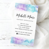 紫色の水彩の垂直カスタムロゴ 名刺