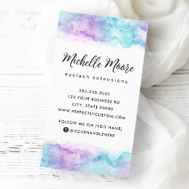 紫色の水彩の垂直カスタムロゴ 名刺