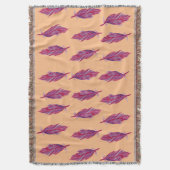紫色の水彩の羽 スローブランケット (正面縦)