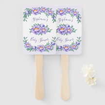 紫色の水彩の花ベビーシャワーパーソナライズされた