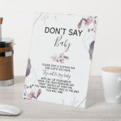 紫色の水彩の花ベビーシャワー 台座サイン (インサイチュ)