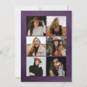 紫色の水彩アーチ7フォトコラージュ卒業 案内状 (裏面)