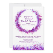 紫色の水彩アートスプラットのブライダルシャワー