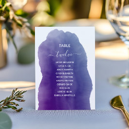 紫色の水彩テーブル番号座席表 招待状