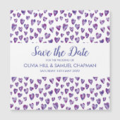 紫色の水彩ハート (正面)