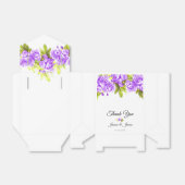 紫色の水彩バラアレンジメントサンキュー フェイバーボックス (折り畳みなし)