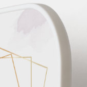 紫色の水彩フローラモノグラムスクリプト名 ピックルボールラケット (左詳細)