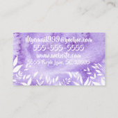 紫色の水彩フローラ名刺 名刺 (裏面)