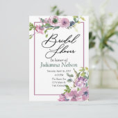 紫色の水彩フローラ招待 招待状 (スタンド正面)